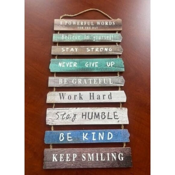 New Inspirational Wall Art Decor for Office, Wooden Rustic Hanging Motivational